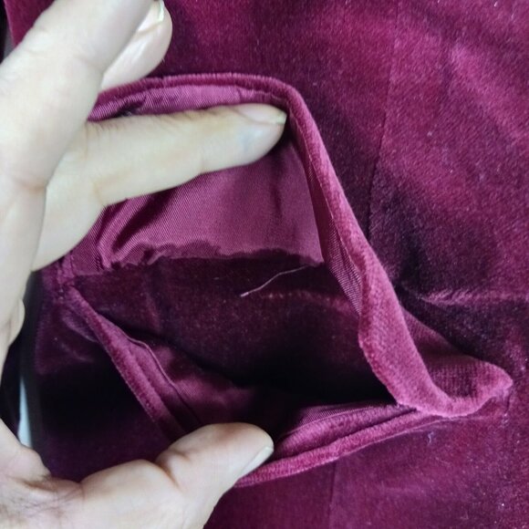 Vintage Talbots Womens Romantic Velvet Jacket Coat Crimson Red Size 6 Made USA - Picture 7 of 8